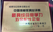 成都裝飾型鋁材榮譽資質